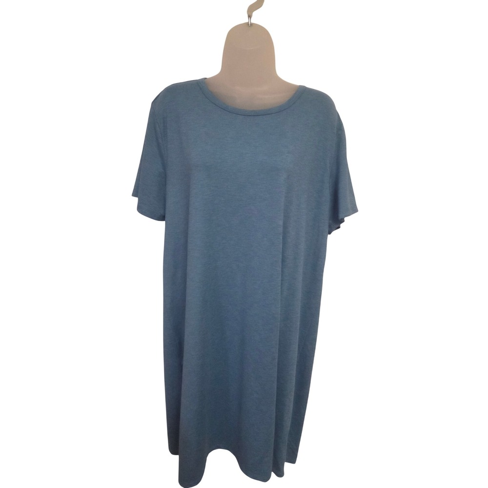 RipSkirt Hawaii Blue Space Dye Short Sleeve T-Shirt Dress Crew Neck Casual